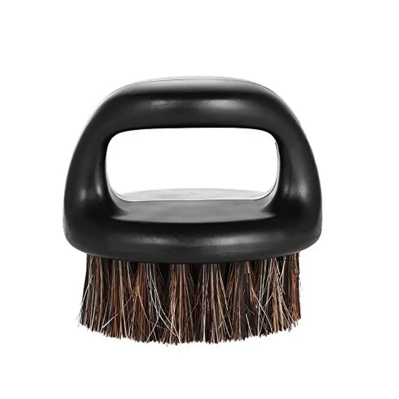 Pro ช่างทําผมแปรงฝุ่น Anti Static Boar Bristle แหวนหวีเครา Salon ผมกวาดแปรงโกนหนวดใบหน้าผู้ชายหนวดแปรง