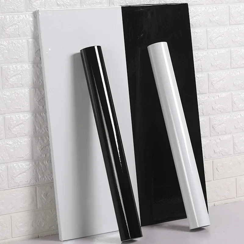 Papel de parede autoadesivo branco fosco de alto brilho, película decorativa diy para renovação de móveis de armário de cozinha, adesivos à prova d'água