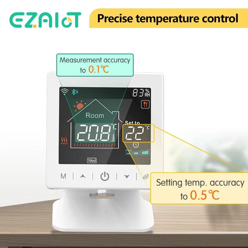 Termostato inalámbrico inteligente, controlador remoto de temperatura ambiente, programable, WiFi, Tuya, caldera de Gas, calefacción, RF, con Alexa y Google