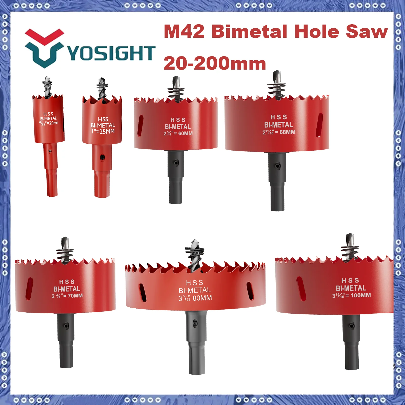 1pcs M42 20mm-200mm Adjustable Hole Saw Drill Bit for Metal, Wood, Gypsum Board - Durable Cutting Tool for Various DIY Projects