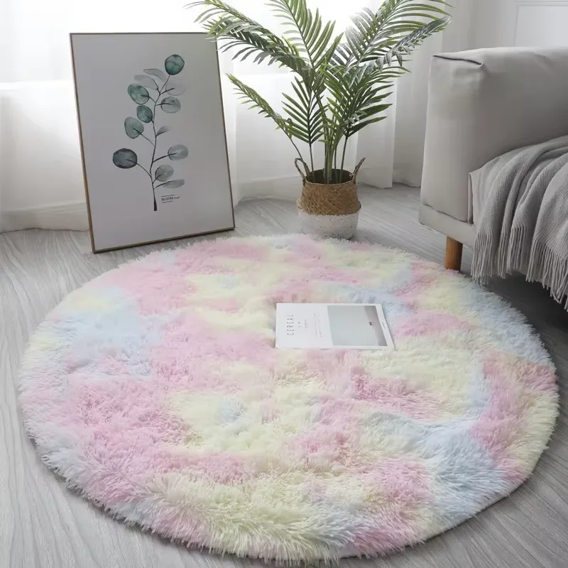 VIKAMA Tappeto rotondo peloso ultra morbido Tappeto bianco soffice Soggiorno Decorazioni per la casa Camera da letto Camera dei bambini Salone Tappeto in pile spesso
