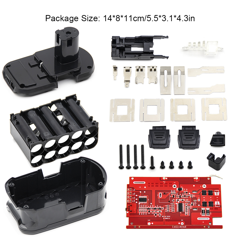 1 Set 10*18650 Li-ion Battery Plastic Case Charging Protection Circuit Board PCB Box For Ryobi 18V P103 P103 Battery Accessories