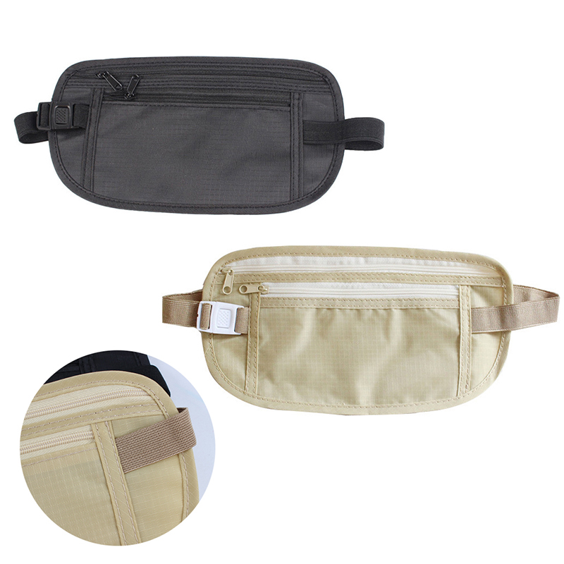 Riñonera Invisible de viaje para hombre y mujer, bolsa de cintura para pasaporte, cinturón de dinero, billetera de seguridad oculta, bolsa informal