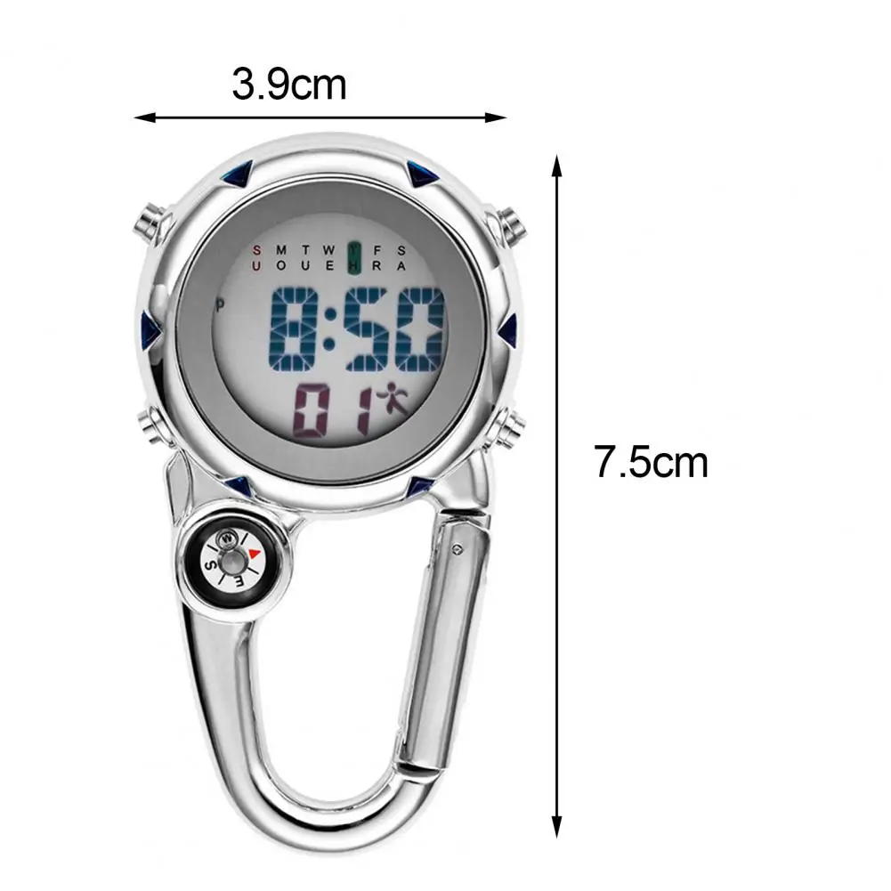 Digital Carabiner นาฬิกา Luminous Anti-Scratch กระเป๋าเป้สะพายหลังที่แม่นยําเข็มขัดนาฬิกาสําหรับกีฬากลางแจ้งนาฬิกานาฬิกาผู้ชาย