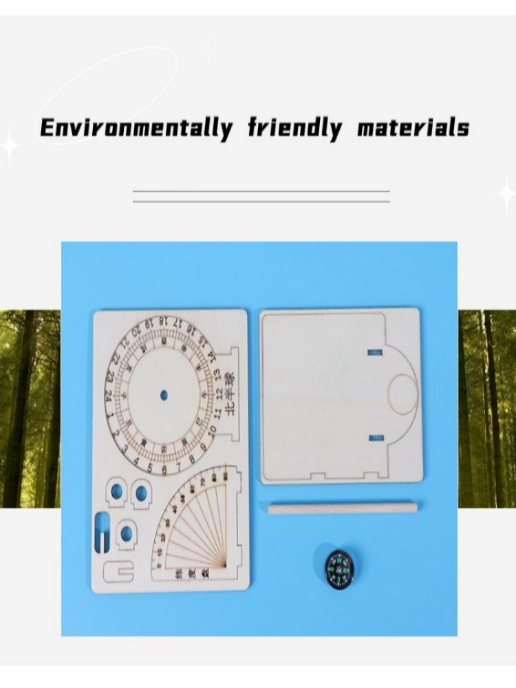 Reloj de sol ecuatorial para niños, modelo científico de construcción de madera, ayuda para enseñanza, juguetes educativos, accesorios de escritorio
