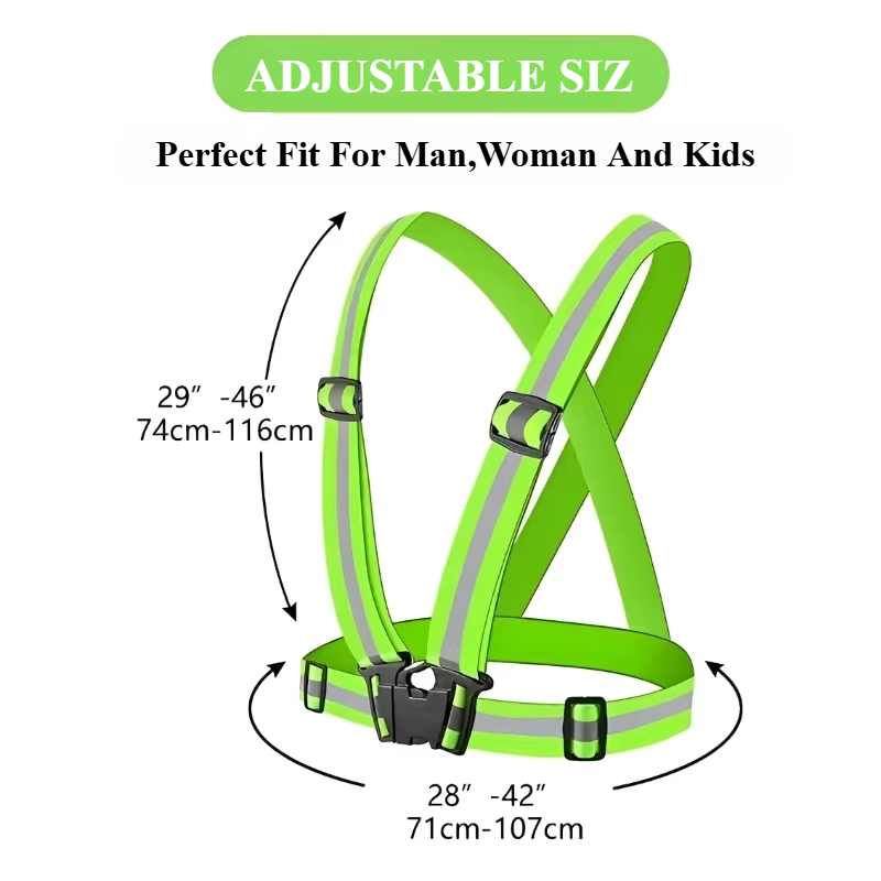 High Elasticity Reflective Safety Vests Lightweight Adjustable Elastic Vest Jacket Strips For Traffic Control Running Riding