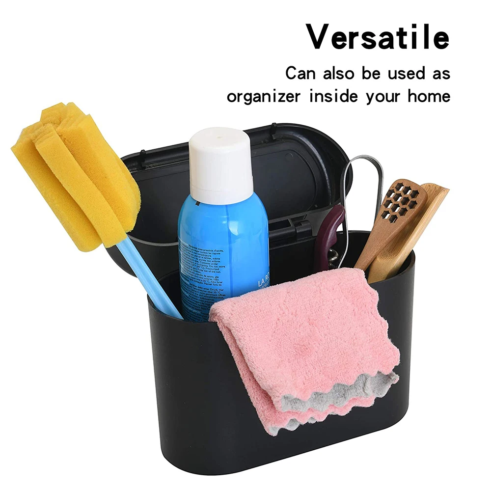 Mini cubo de basura colgante portátil para coche, cubo de basura con tapa, para coche, oficina, hogar, accesorios de cubo de almacenamiento automático