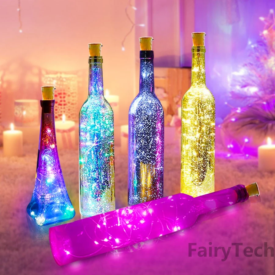 10 Chiếc Chạy Bằng Pin Nút Chai Rượu Vang Bình Sáng 30LED Cổ Tích Dài Trợ Sáng Sinh Nhật Nút Chặn Chai Thanh Ánh Sáng (pin Miễn Phí)
