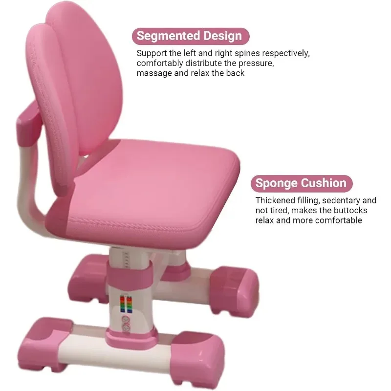 Kids Desk Chair Set Widened Desktop Multi Separation Cartoon Astronaut Castle Pattern Adjustable Height Study Table for boy girl