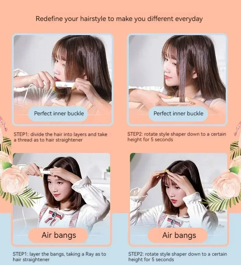 Mini Haar glätter Zwischen ablage kleiner Netz stecker Curling Haar glattes Haar Mädchen Luft Pony tragbare Haar glätter