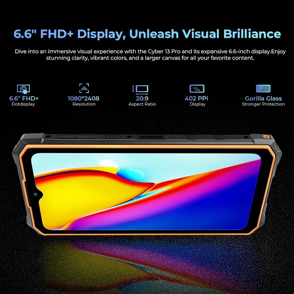 [World Premiere] HOTWAV Cyber 13 Pro 150LM Flashlight 20GB+256GB 6.6'' FHD+ 2K 10800mAh 20W Fast Charging 64MP Android 13 Global