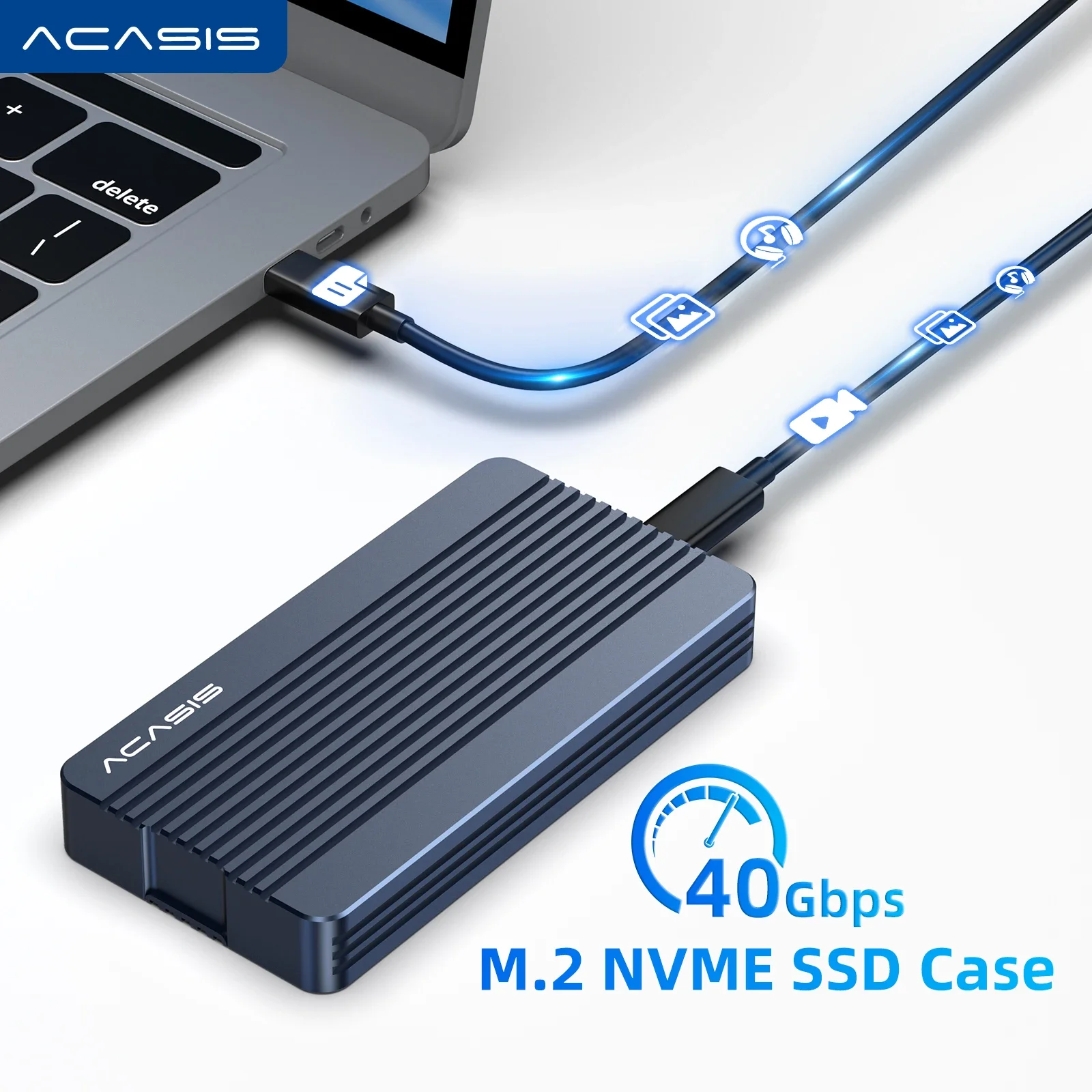 Чехол для SSD Acasis 40 Гбит/с, корпус M.2 NVMe для Macbook iPad Pro, 2500-3000 МБ/с, скорость передачи данных для хранения данных
