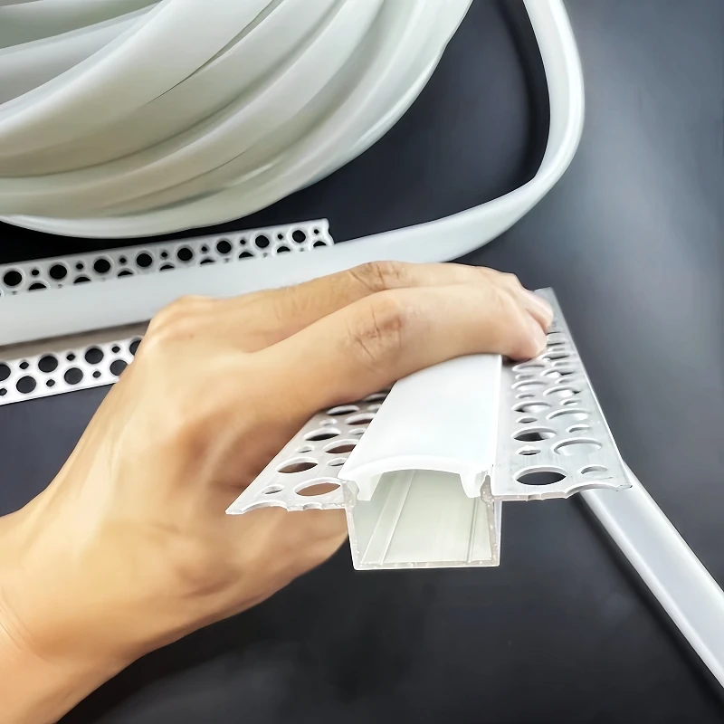 1-10m Bendable LED Aluminum Profile Silicone Diffuser Flexible Channel Milky Cover Replaceable LED Strip Light Lampshade Fitting