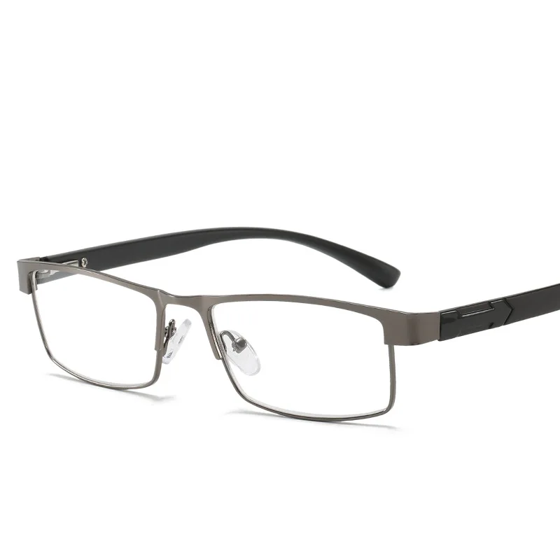 Óculos de leitura para homens, óculos com bloqueio de luz azul, anti uv, armação de metal com dobradiça de mola para alcance médio e próximo, 1 peça