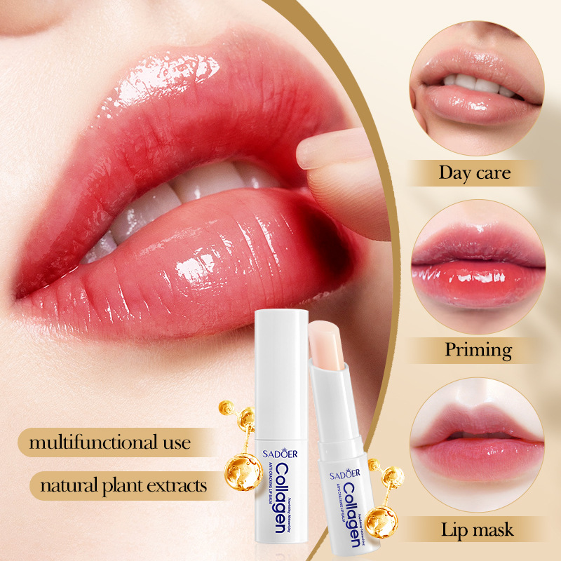 SADOER Collagen Lip Balm - Moisturizing Anti-Cracking, Brightening & Repairing Lip Care with Nourishing Hydration  ﻿
