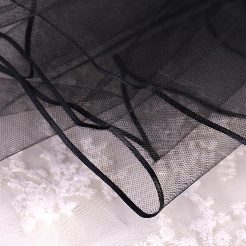 Halloween Black Veil Bridal Lace Tulle Veil Theme Party Performance Headdress Carnival Cosplay Hair Accessories