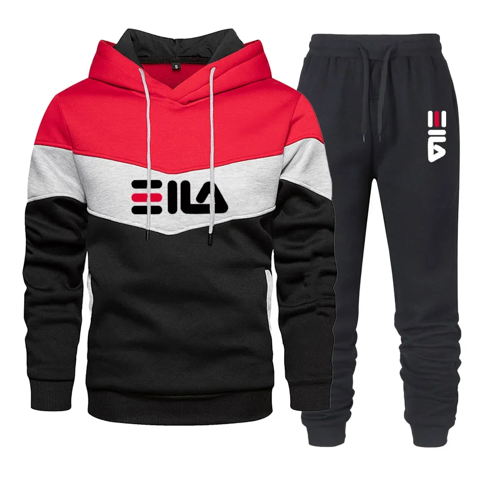 Pantalones de chándal para hombre, sudaderas con capucha informales + pantalones largos, conjunto de 2 uds o sudaderas con capucha estampadas, pantalones deportivos, ropa para exteriores, ropa deportiva para correr