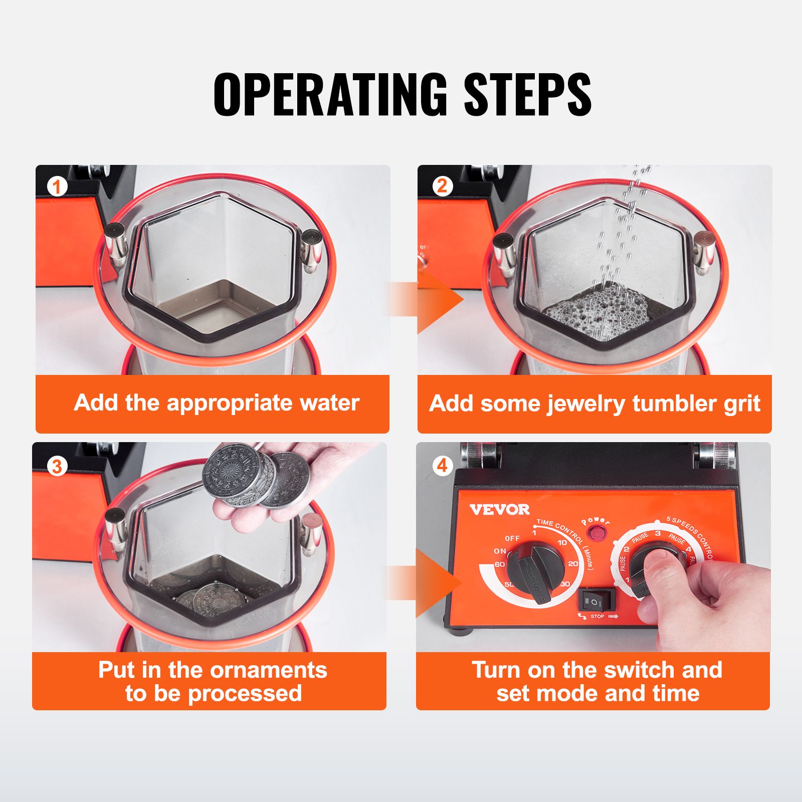 SucceBuy 3kg 5kg gobelet rotatif polisseuse de Surface bijoux tambour Machine à polir gemme bricolage Mini-gobelet outils de finition