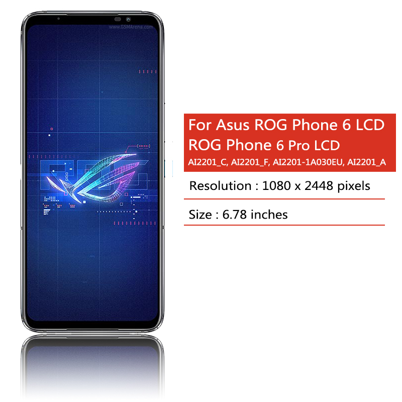 6.78 "AMOLED Neue Für Asus ROG 6 Telefon 6 Pro 6Pro AI2201_C LCD Display Bildschirm + Touch Panel digitizer Rahmen Für ROG6 Pro AI2201_D