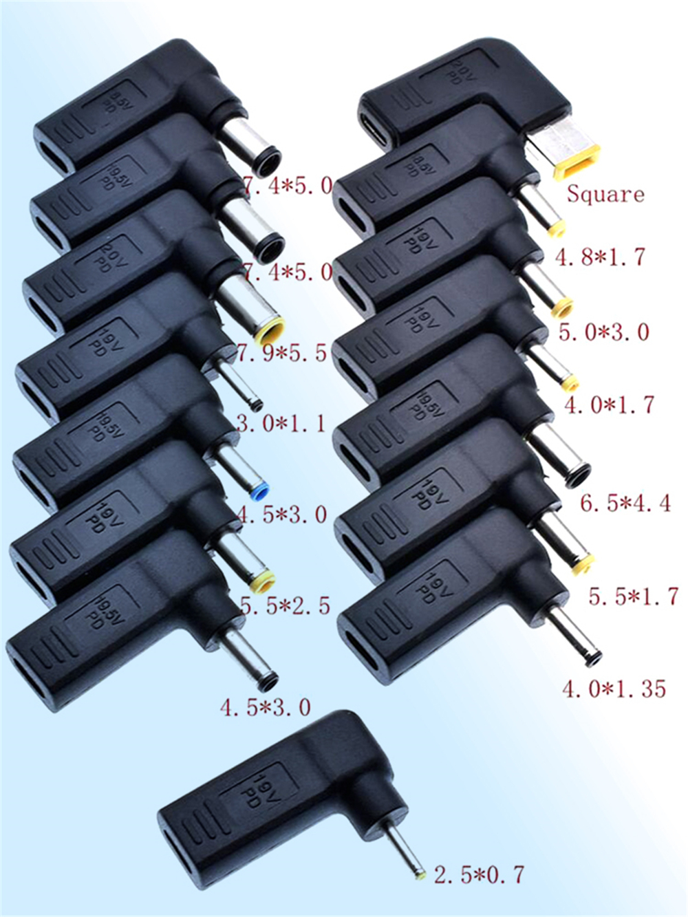 1 Laptop-Netzteil-Anschluss, Gleichstrom-Stecker, USB-Typ-C-Buchse auf universellen männlichen Klinkenkonverter für Lenovo für Asus Notebook Charge