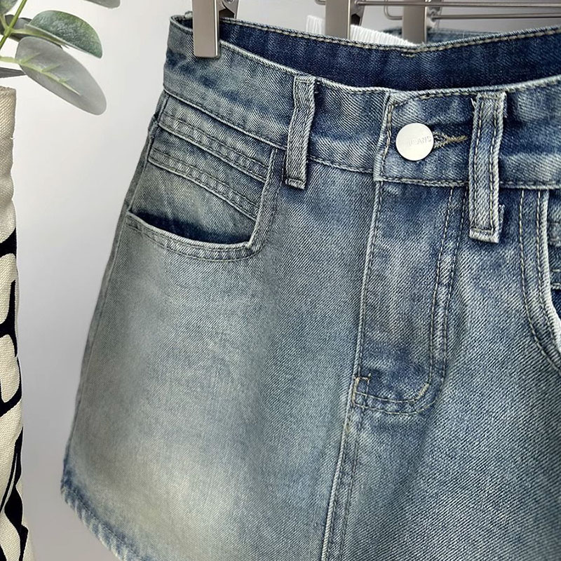Zomer Nieuwe Dames Vintage Denim Rokken Koreaanse Mode Hoge Taille Slanke Mini Rok Vrouw Elegante All-Match A-lijn Bodycon Rok