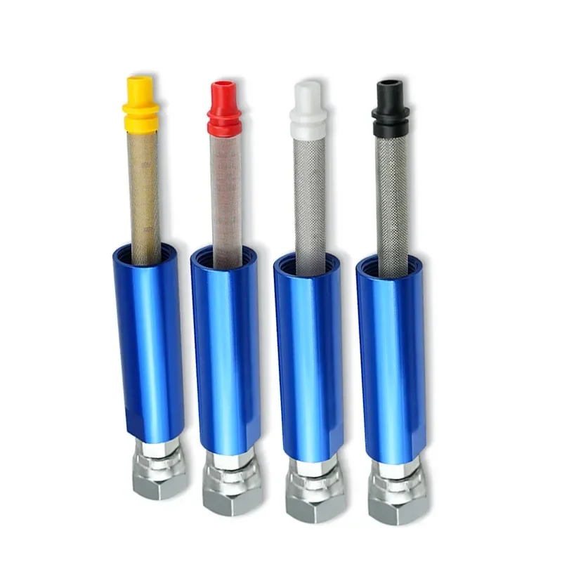 Filtro de máquina de pulverización sin aire Vepart azul con dos adaptadores de junta de conector accesorios de pistola pulverizadora de pintura sin aire