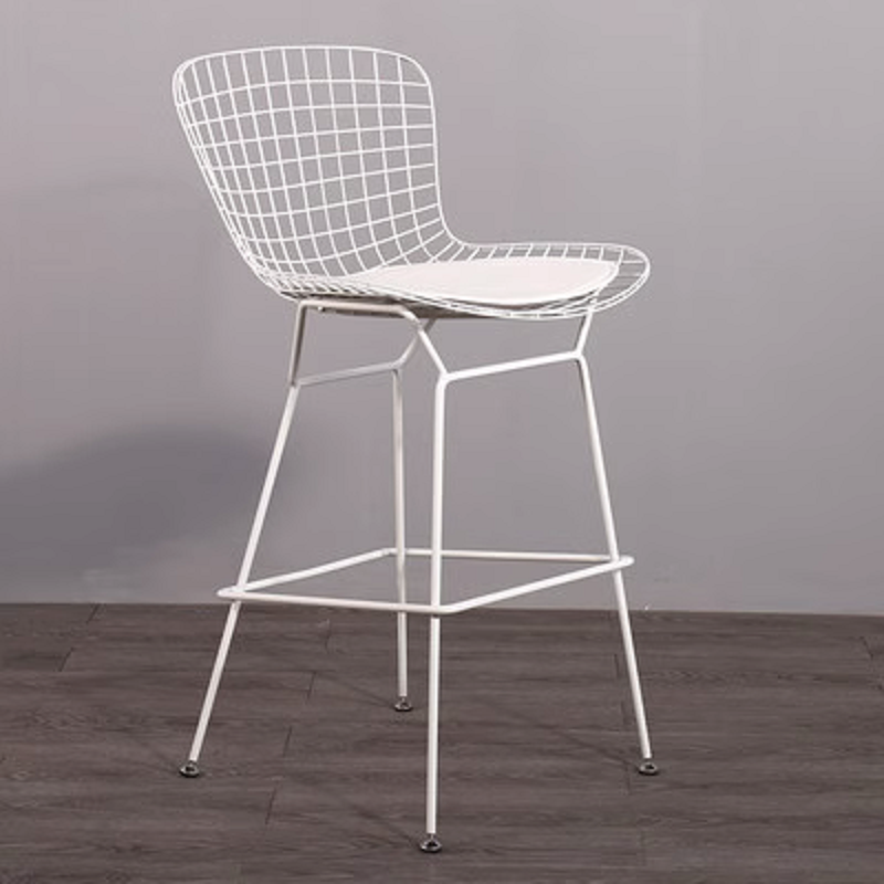 Sillas de Bar de Metal modernas industriales para exteriores, respaldo, sillas altas de acero a la moda, Muebles de espera de moda inoxidable