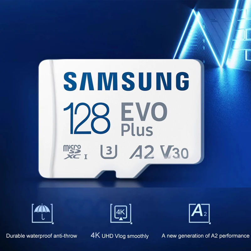 Samsung MicroSD 512GB 256GB 128GB 64GB Memory Card EVO Plus U3 V30 A2 Read Speed up to 130MB/s gaming console tablet memory card