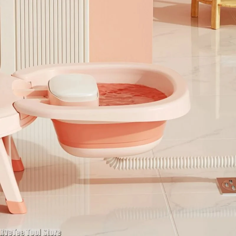 Foldable Baby Bathing Recliner - Adjustable Shampoo Chair for Infants, Safe & Comfortable Bath Stool for Home Use
