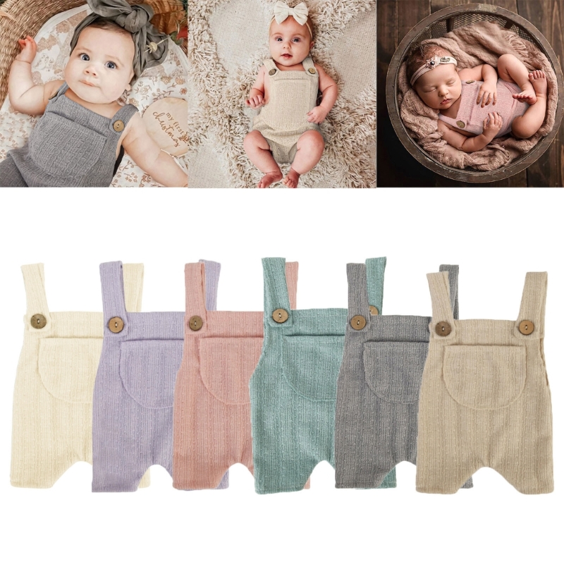 Accesorios para fotografía infantil, pantalones con tirantes, disfraz para sesión fotos, regalo ducha para recién nacido