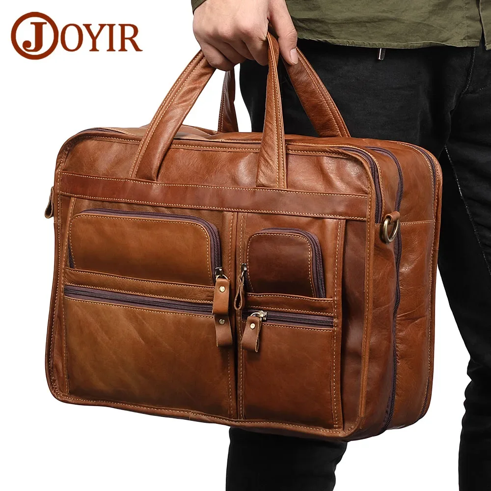 Echt leer Herenaktentas Laptop Casual Business Tote Bags Schoudertas Crossbody Tas Herenhandtassen Grote reistas