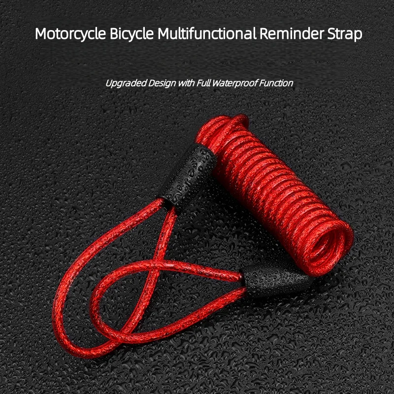 Cabo de lembrete retrátil anti-roubo de 1,2 metros para bloqueio de disco de alarme de bicicleta/motocicleta, alta elasticidade, 3 cores
