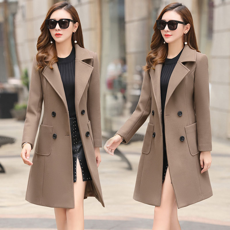 2023 neue Elegante frauen Winter Koreanische Version Plus Größe Schlank Woolen Mäntel Weibliche Mode Temperament Woolen Mantel