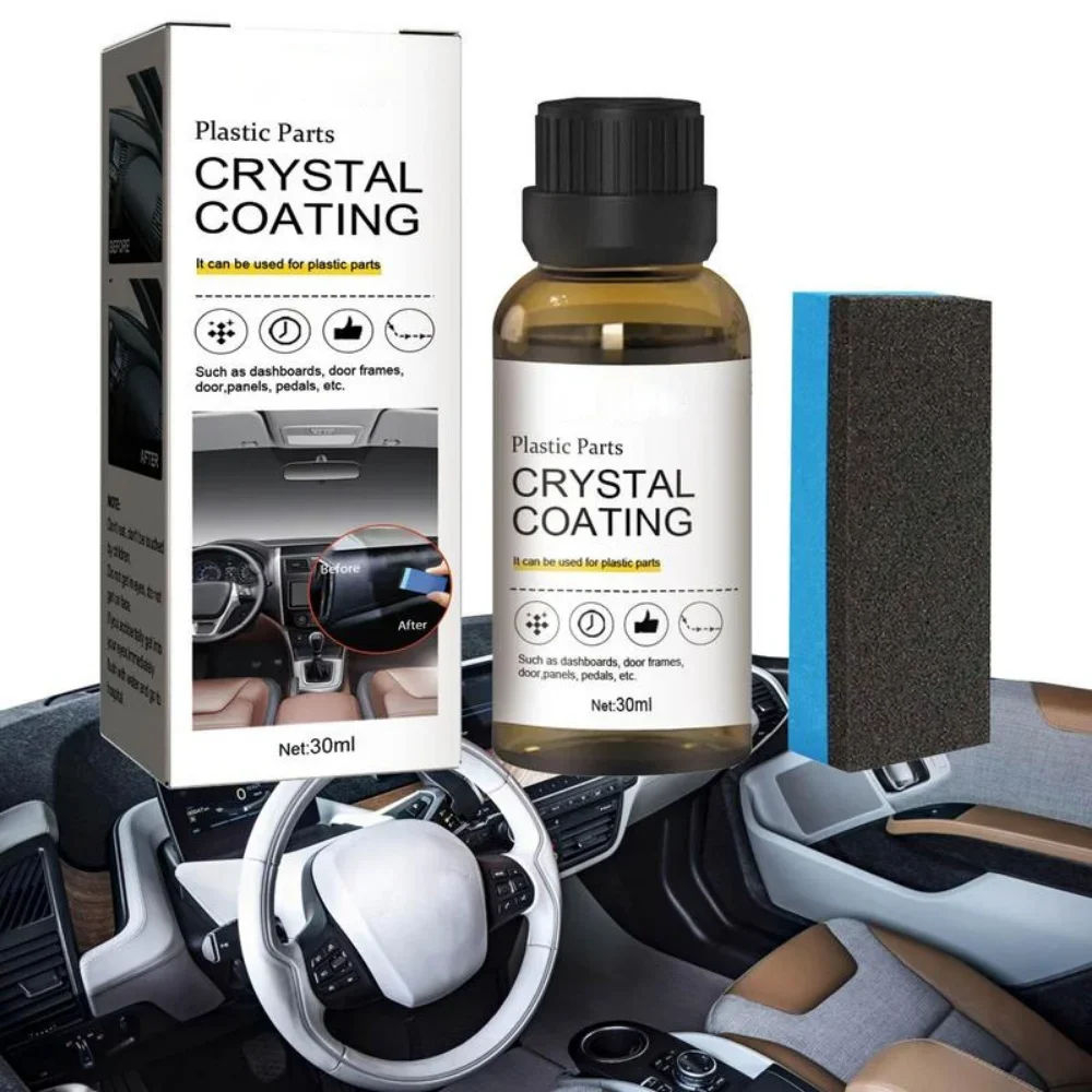 Piezas de plástico, revestimiento de cristal, restaurador de molduras de plástico para coches, agente de mantenimiento, esponja restaurador de plásticos duradera para coche, resistente al agua