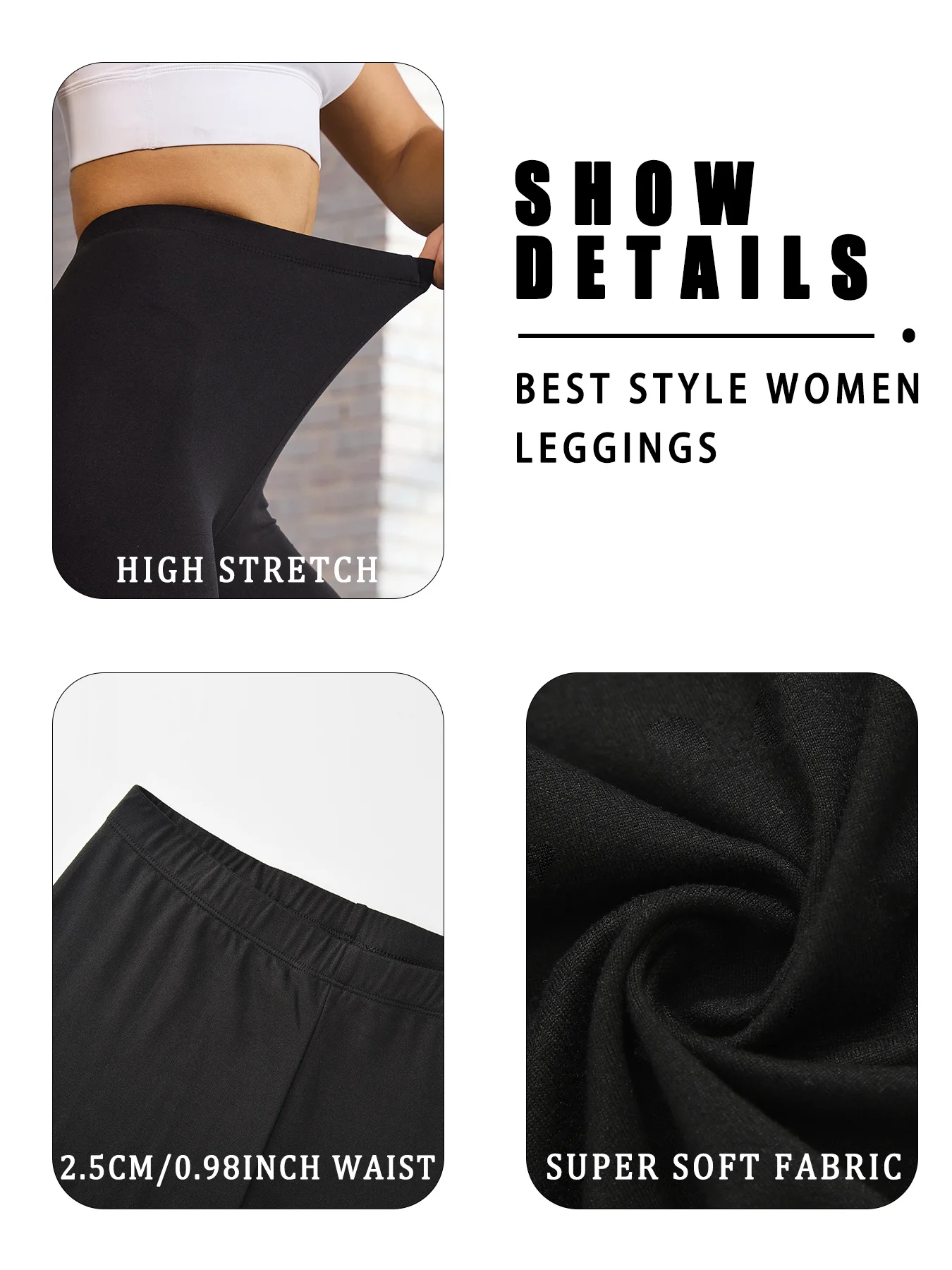 Women's Super Soft Leggings High Elasticity No See Through Workout Yoga Running Athletic Leggings