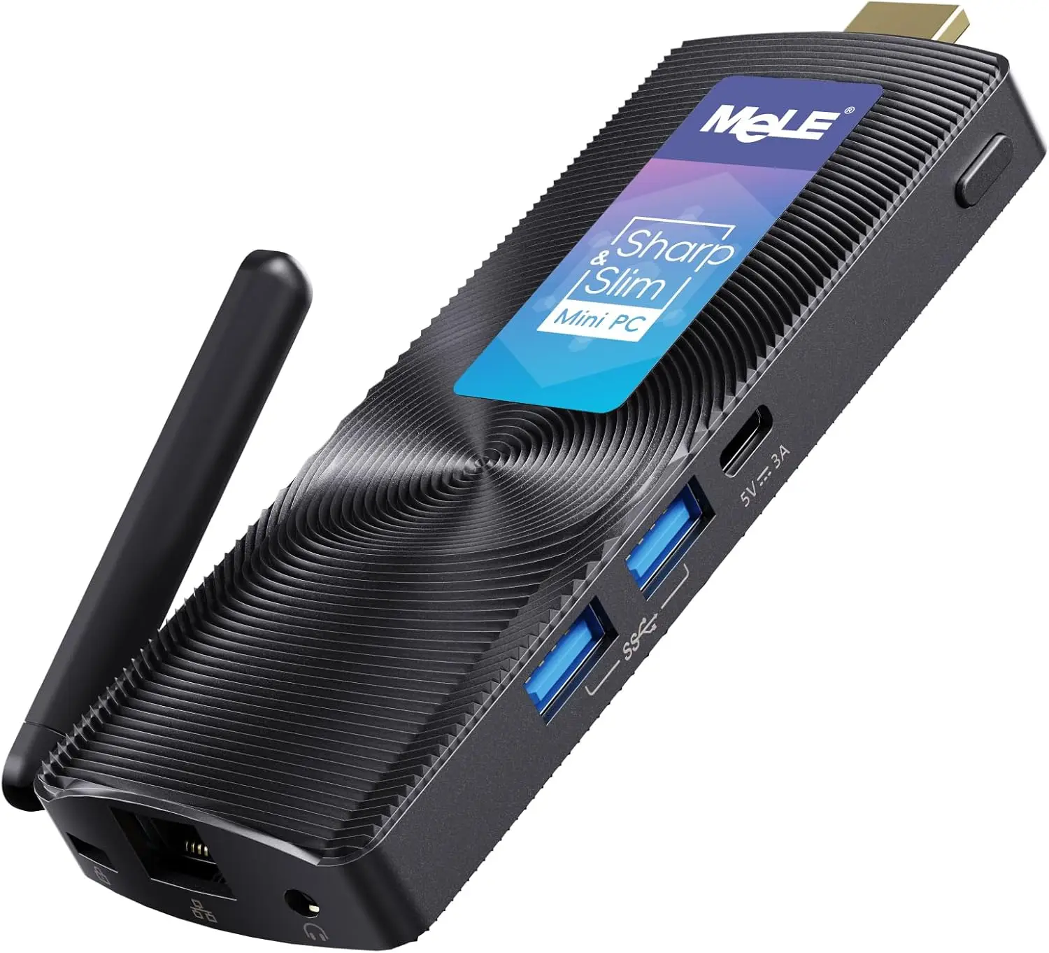 MeLE PCG02 Fanless Mini PC Stick Windows 11 Home J4125 4GB 64GB Mini Computer HDMI 2.4G/5GHz Wi-Fi 5 BT4.2 Gigabit Ethernet