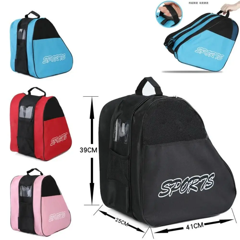 Sac de patins à roulettes Portable, sac de patinage sur glace, grande capacité, respirant, sac de rangement pour patins en ligne pour enfants, sac de chaussures de patinage