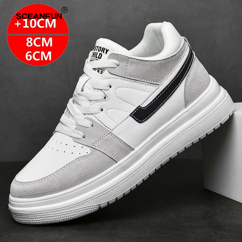 Echtes Leder höhe zunehmende aufzug schuhe männer Frau erhöhen schuhe 6 cm 8 cm mann turnschuhe sport freizeitschuhe lässig