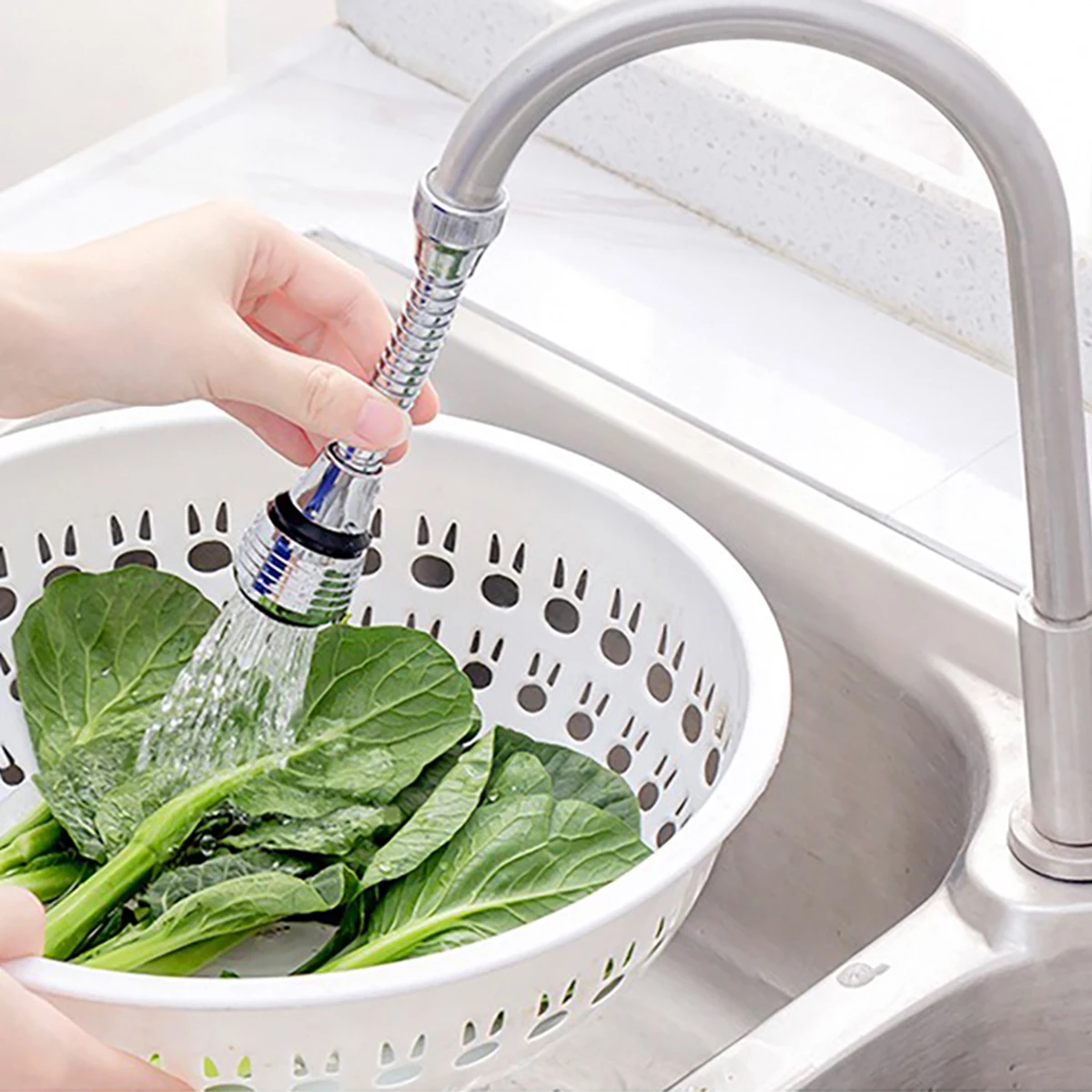 Acessórios para torneira de cozinha ABS Extensor de torneira Modo duplo (chuveiro/bolha) 360 °   adaptador de torneira giratório à prova de respingos