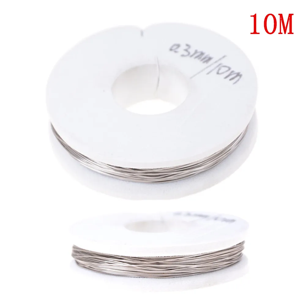 10M Nichrome ขดลวดความร้อนไฟฟ้า Premade ขดลวดความต้านทาน/ลวดความร้อนสําหรับ Atomizer เส้นผ่านศูนย์กลาง 0.15/0.2/0.25/0.3/0.5/0.6/0.7 มม.