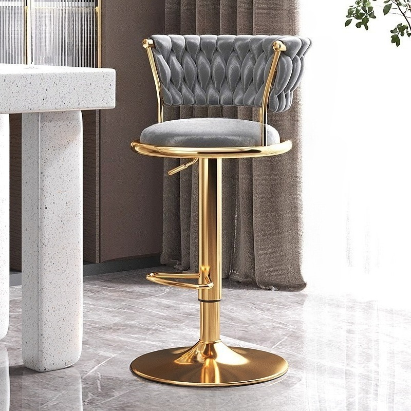 luxury swivel Bar chair front desk adjustable household high bar stool checkout backrest round sgabello alto cucina furniture