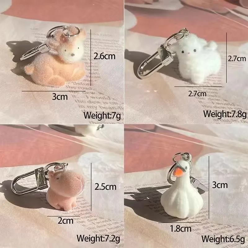 푹신한 알파카 엘크 Capybara 동물 열쇠 고리 수지 만화 사랑스러운 재미 마늘 거위 3D 인형 펜던트 가방 상자 자동차 열쇠 고리 쥬얼리
