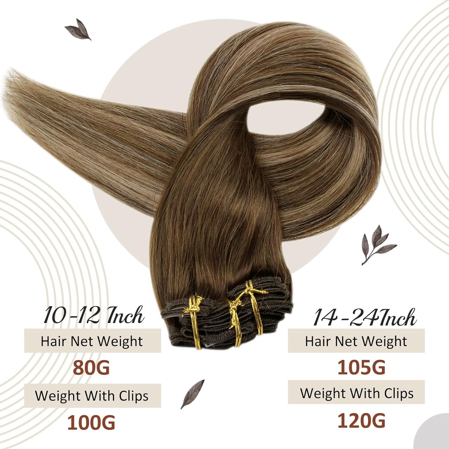 Extensions de cheveux humains pleine brillance pince dans les Extensions de cheveux cheveux humains 7 pièces 105G Double trame Extensions de cheveux cheveux humains pour femme