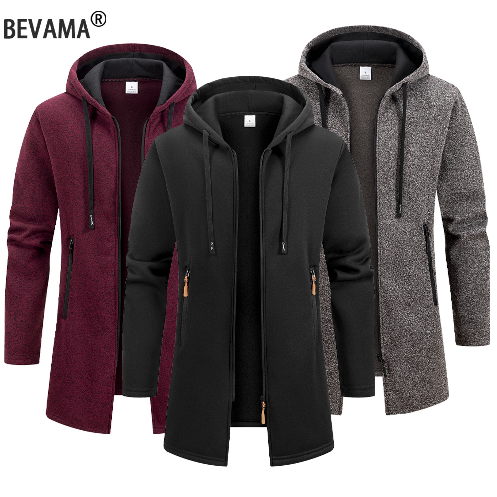 New Streetwear Men's Long Sleeve Sweatshirts for Men Zipper Hooded Oversize Winter Warm Jacket Coat Outdoor Tracksuit Men