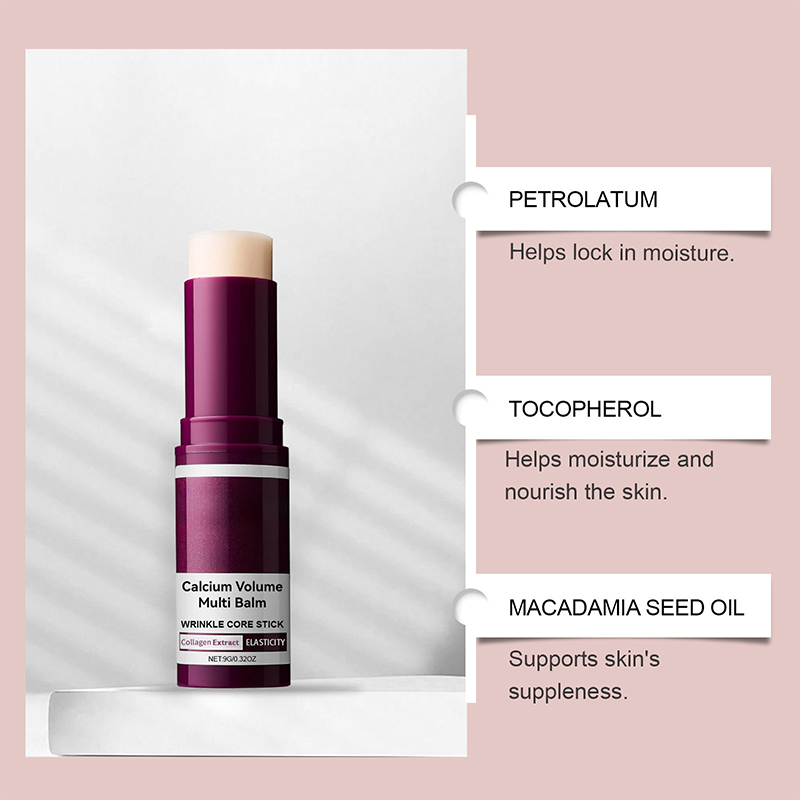 Bálsamo múltiple con volumen de calcio, barra coreana para el cuidado de la piel, crema facial y para ojos, colágeno, hidratación profunda, antiarrugas, adecuado para premaquillaje
