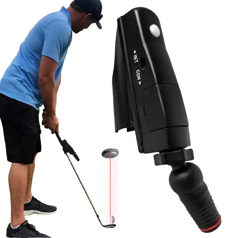 แบบพกพากอล์ฟพัตเตอร์เทรนเนอร์ปรับกอล์ฟพัตเตอร์เลเซอร์กอล์ฟใส่ AIM Corrector Golf Putting AIM Line เครื่องมือ