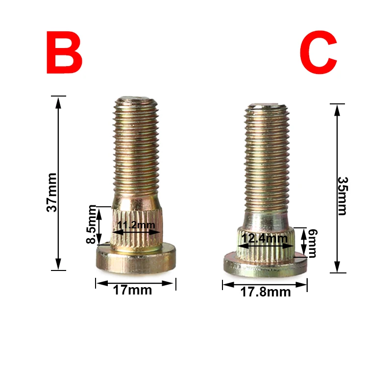 4 ชิ้น/ล็อต Spline สกรู M10 * 1.25 ล้อ Hub Stud 10.9 เหล็กสําหรับ ATV UTV Buggy Kart Quad Bike อุปกรณ์เสริม