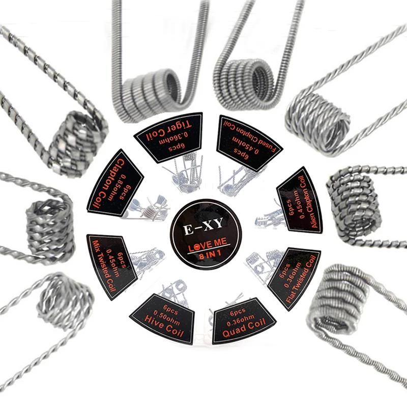8-in-1 vorgefertigte Spule Alien Clapton Hive Twisted Wire für DIY RDA RBA Cotton Bacon Heizdraht