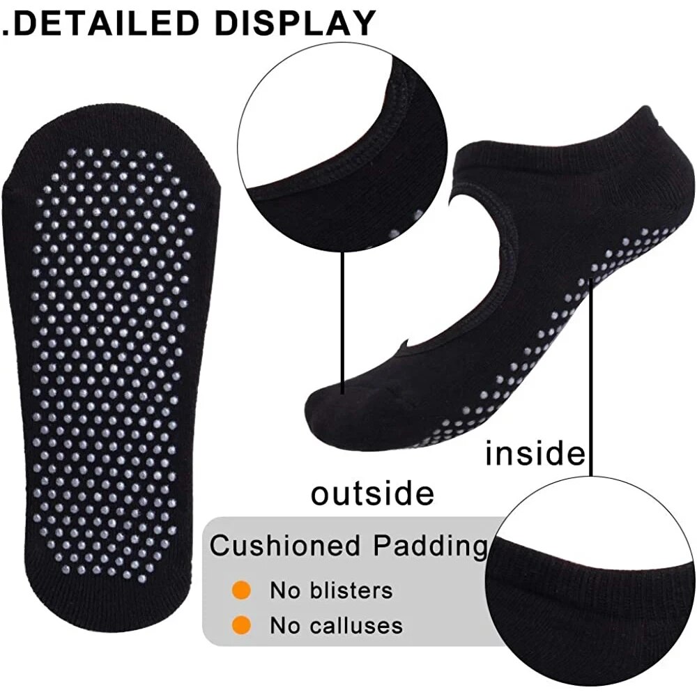 Calcetines antideslizantes con espalda descubierta para Yoga y Fitness, calcetines deportivos de algodón para mujer, Pilates, zapatillas de baile de Ballet, calcetines descalzos para entrenamiento para gimnasio