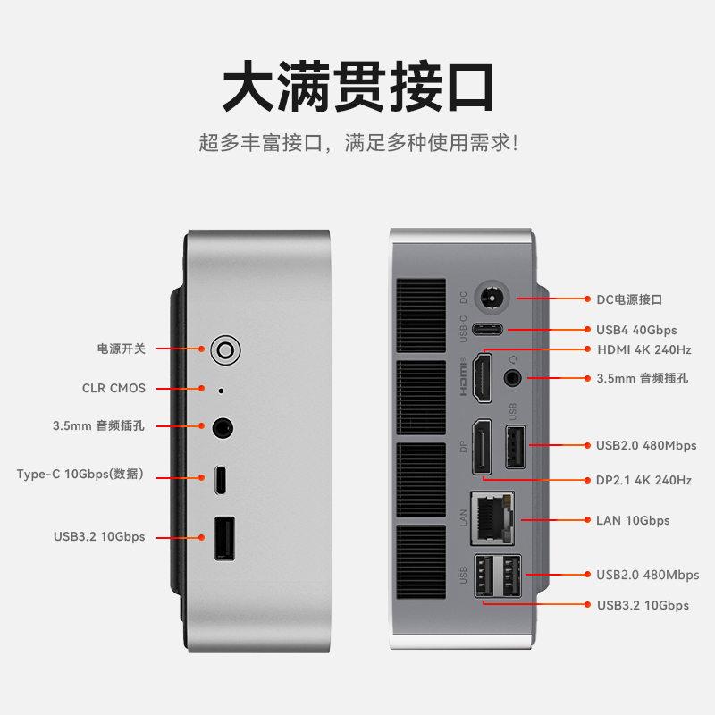 SER9 MAX MINI ПК AMD Ryzen 7 H 255 DDR5 32 1 ТБ NVME SSD PCIE 4.0 WIFI 6 BT5.2 10 Гбит/с LAN Обновление Silence Gaming PC Beeink